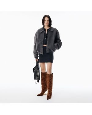 Alexander Wang Wool-Blend Mini Skirt With Logo Patch - Black