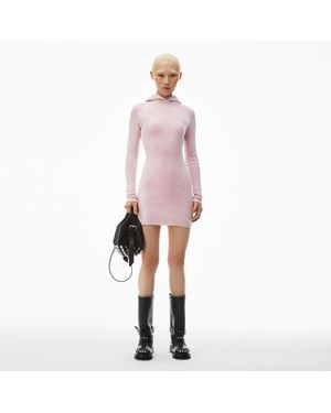 Alexander Wang Logo-Embossed Hoodie Minidress - Pink