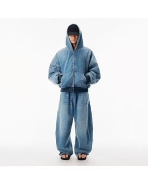 Alexander Wang Brushed Denim Oversized Hoodie - Blue