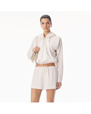 Alexander Wang Pleated Neckline Hoodie - Natural