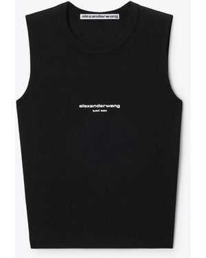 Alexander Wang Logo Print Fitted Tank - Black