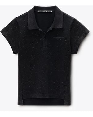 Alexander Wang Crystal Hotfix Polo - Black
