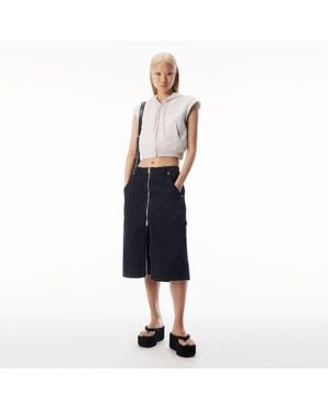 Alexander Wang Midi Skort With Front Zip And Utility Details - Blue