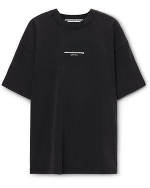 Alexander Wang Logo Print Short Sleeve Tee - Black