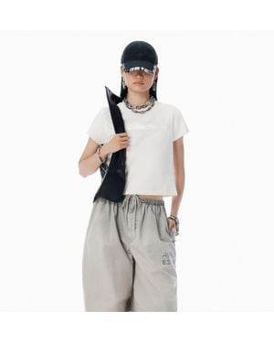 Alexander Wang Cotton Shrunken Logo Tee - White