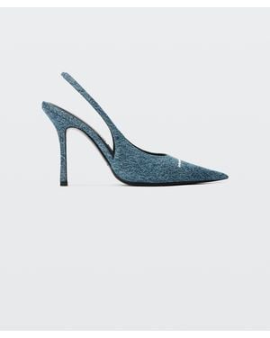 Alexander Wang Buffy 105Mm Denim Slingback Pump - Blue