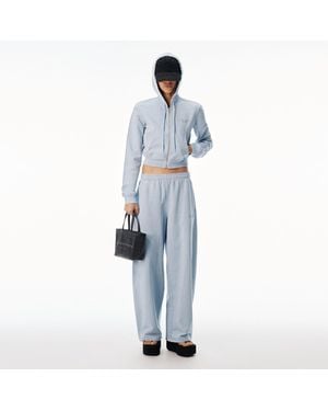 Alexander Wang Crystal Mid-Rise Relaxed Sweatpant - Blue