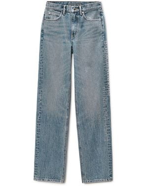 Alexander Wang Crystal Hotfix Mirror Logo Ez Jean - Blue