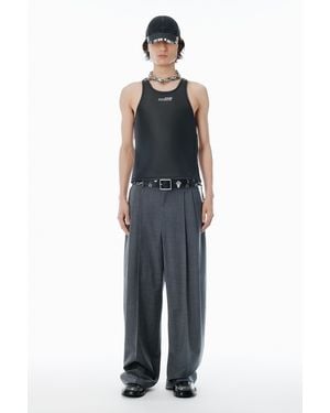 Alexander Wang Dark Gray Wool-blend Pants - Blue