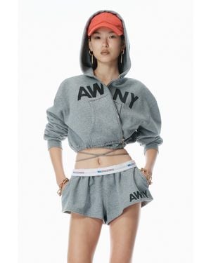 Alexander Wang Deconstructed Logo Wrap Hoodie - Blue