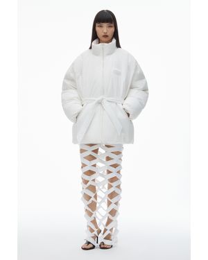 Alexander Wang Puffer Coat With Dome Logo Patch - White
