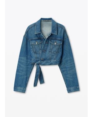 （US発）Alexander Wang Regen デニムトラックジャケット Regen Indigo Denim clip trucker jacket in VINTAGE BLEACH