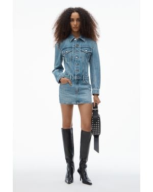 Alexander Wang Denim Minidress In Cotton - Blue