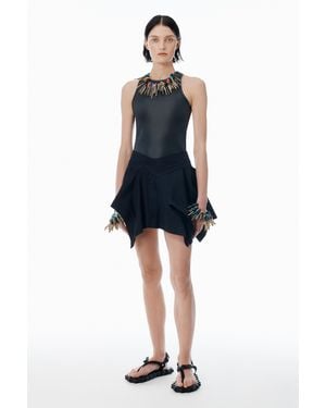 Alexander Wang Black Deconstructed Cotton Skirt - Blue
