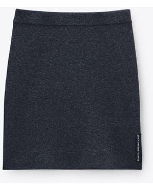 Alexander Wang Mini Skirt With Knit Logo Patch - Blue