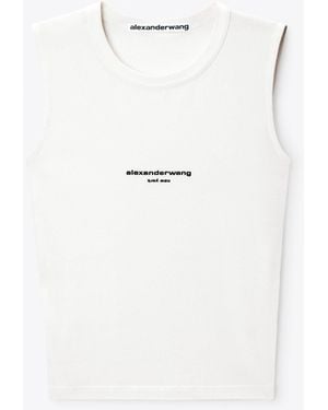Alexander Wang Logo Print Fitted Tank - White