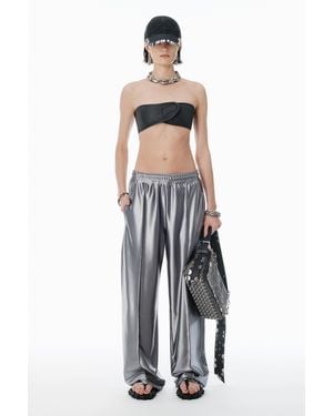 Alexander Wang Grey Satin Faille Joggers - White