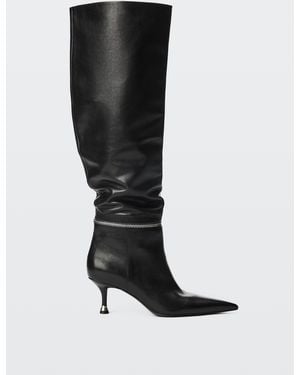 Alexander Wang Slasher Zip 65Mm Slouch Boot - Black