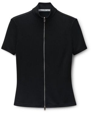 Alexander Wang Rashguard Mock Neck Top in Blue | Lyst UK
