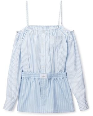 Alexander Wang Off-Shoulder Dress With Boxer Waist - Blue