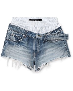 Alexander Wang Boxer Drop Waistband Short - Blue