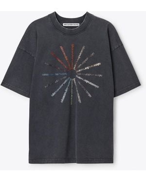 Alexander Wang Crystal Hotfix Pinwheel Tee - Black