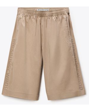 Alexander Wang Perforated Logo Mid-Rise Short - Natural