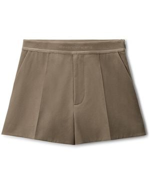 Alexander Wang Logo Elastic High-Rise Mini Short - Natural
