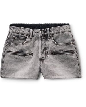 Alexander Wang Silk Zip Mid-Rise Short - Grey