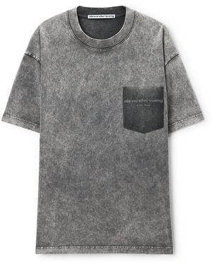 Alexander Wang Short Sleeve Tee W/ Shadow Pocket Graphic - Grey