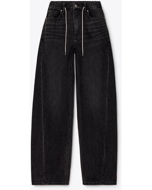 Alexander Wang Crystal Hotfix Drawcord Balloon Jogger - Black