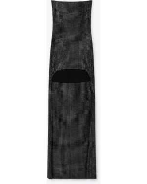 Alexander Wang Crystal Strapless High-Low Mini Dress - Black