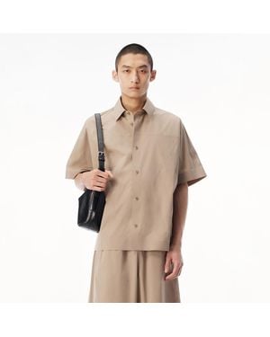 Alexander Wang Perforated Logo Short Sleeve Shirt - Brown