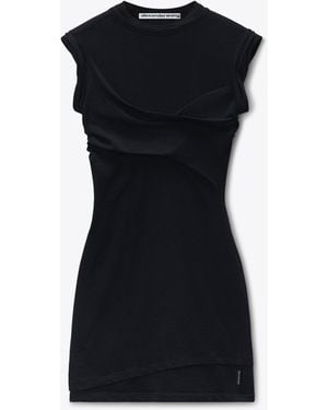 Alexander Wang Sleeveless Layered Twisted Bust Mini Dress - Black