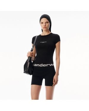 Alexander Wang Logo Print Fitted Tee - Black