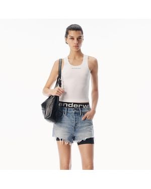 Alexander Wang Jacquard Logo Racer Tank - Blue