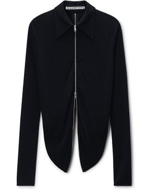Alexander Wang Draped Back Zip Shirt - Black