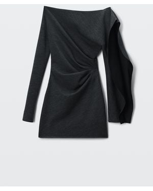 Alexander Wang Asymmetric Drape Mini Dress - Black