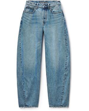 Alexander Wang Crystal Hotfix Logo Pocket Blow Up Jean - Blue