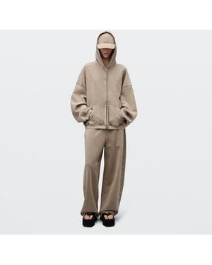 Alexander Wang Crystal Hotfix Mid-Rise Oversized Sweatpant - Natural