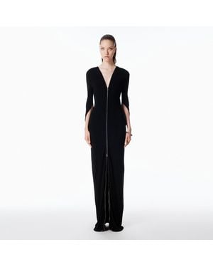 Alexander Wang Zippered Sleeve Maxi Dress - Black
