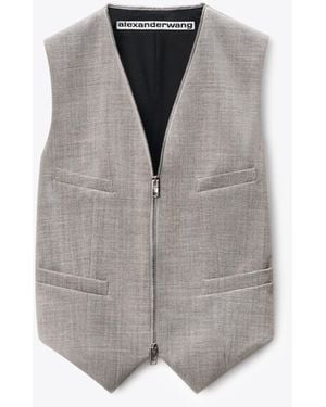 Alexander Wang Tailored Vest With Wraparound Zipper - Gray