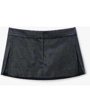 Alexander Wang Crystal Hotfix Wool Mohair Skirt - Black