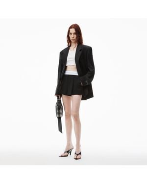 Alexander Wang High-Waist Pleated Short With Logo Elastic - Black