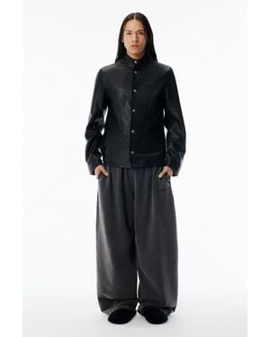 Alexander Wang Gray Organic Terry Oversized Sweatpant - Black