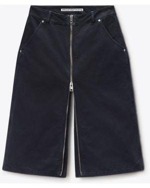 Alexander Wang Midi Skort With Front Zip And Utility Details - Blue