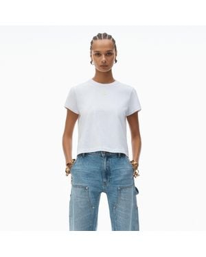 Alexander Wang Essential Shrunk Cropped Minimalist T-Shirt - White