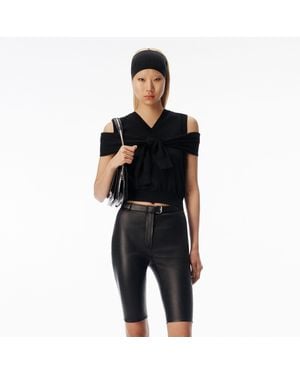 Alexander Wang Layered V-Neck Vest With Tie-Front Cardigan Detail - Black