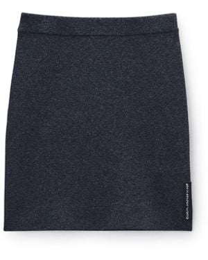 Alexander Wang Mini Skirt With Knit Logo Patch - Blue