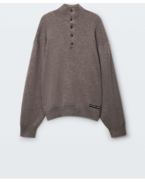 Alexander Wang Wool Turtleneck Henley - Brown